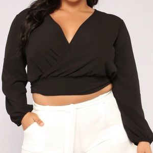 Black Tie Top Blouse Fashion Nova